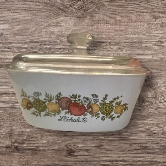 CORNING WARE SPICE of LIFE L’Echalote Casserole A-1-B w/ Pyrex Lid Vintage 1 Qt - Picture 1 of 5